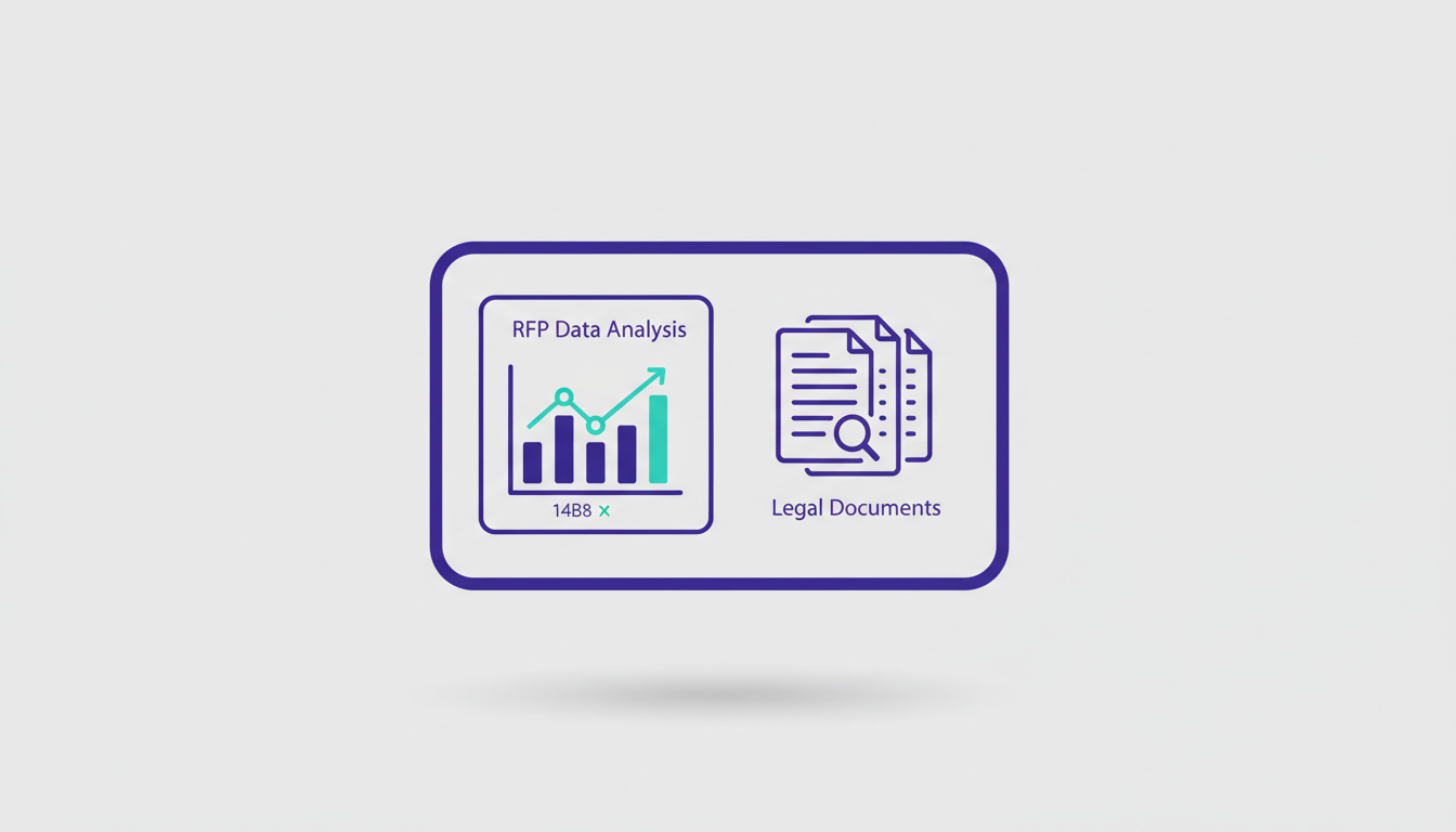 Illustration of an AI-driven RFP platform analyzing legal documents