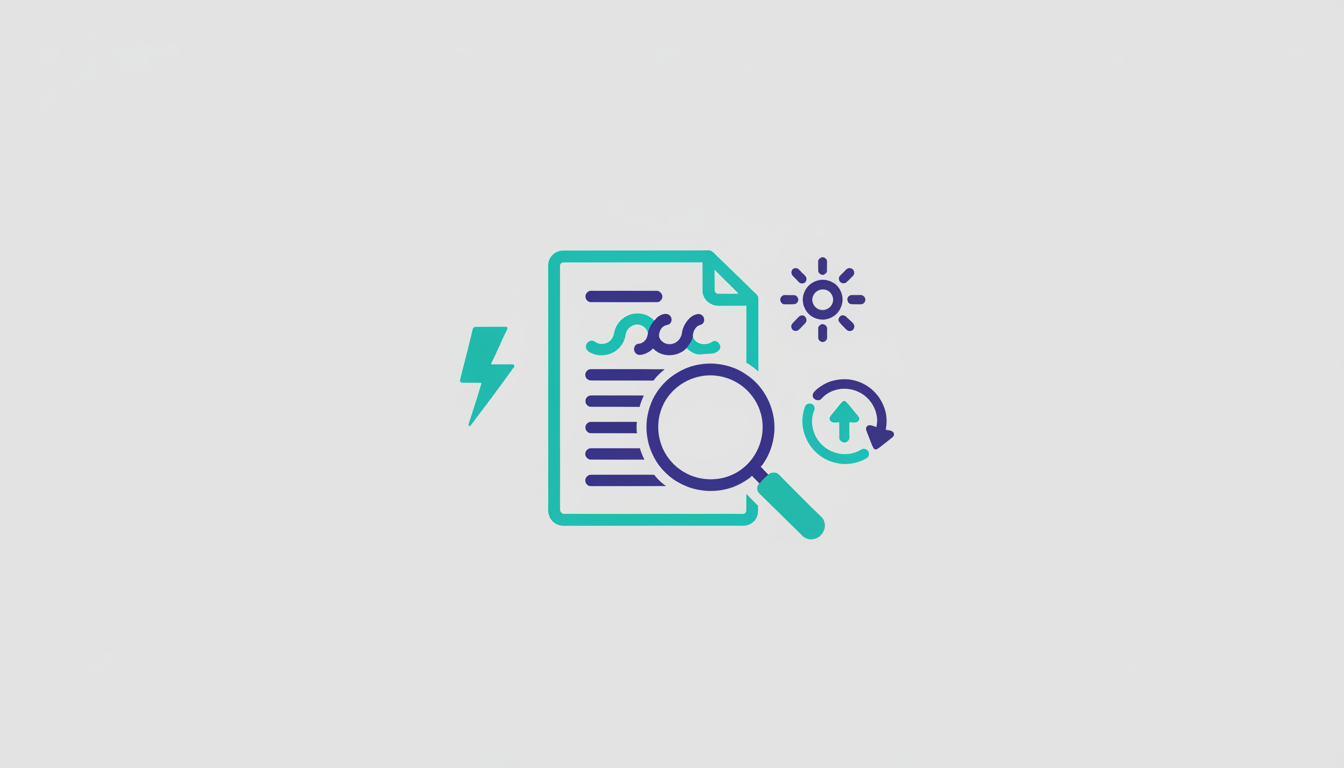 Illustration of an RFP document with energy symbols