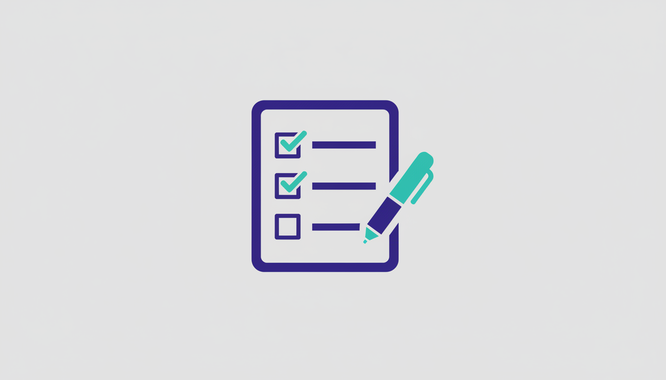 Illustration of a checklist on a document with a pen