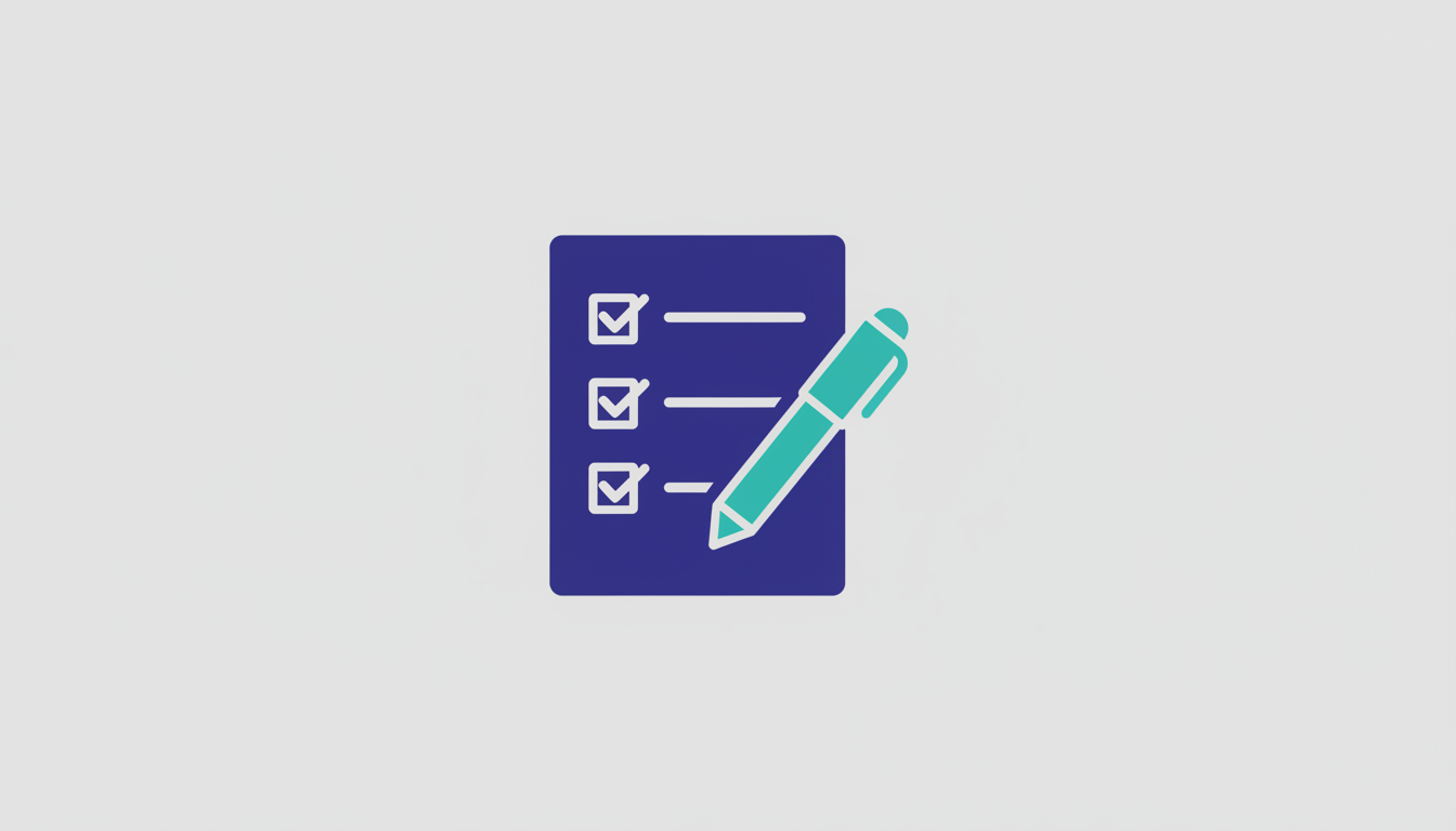 Illustration of a procurement document with a checklist