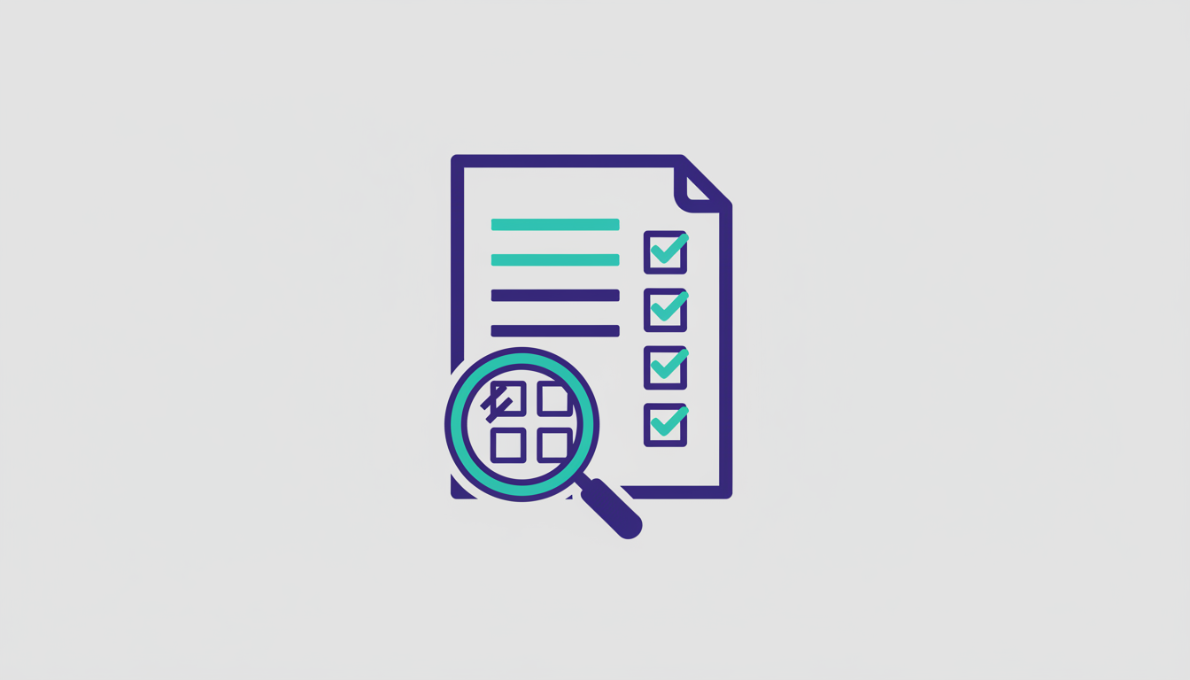 Document with a magnifying glass and checklist representing RFP process