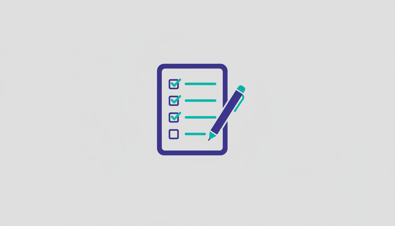 Illustration of a checklist on a document with a pen