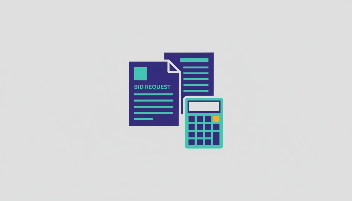 Documents and a calculator representing procurement processes