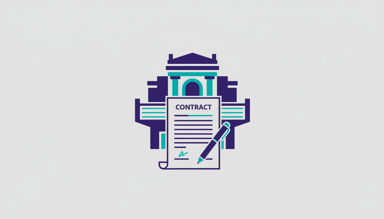 Contract and pen representing public-private partnership for Lear Theater