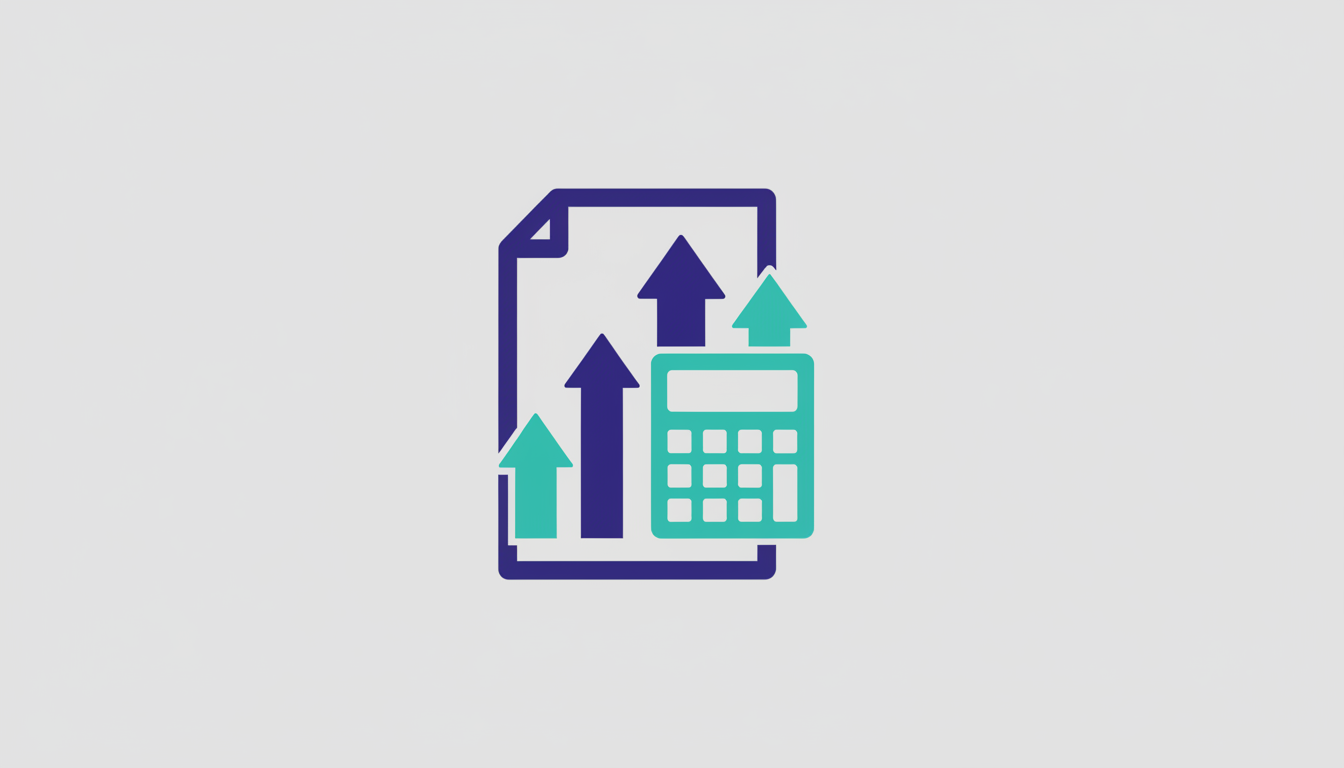 Illustration of a document with a calculator symbolizing ROI