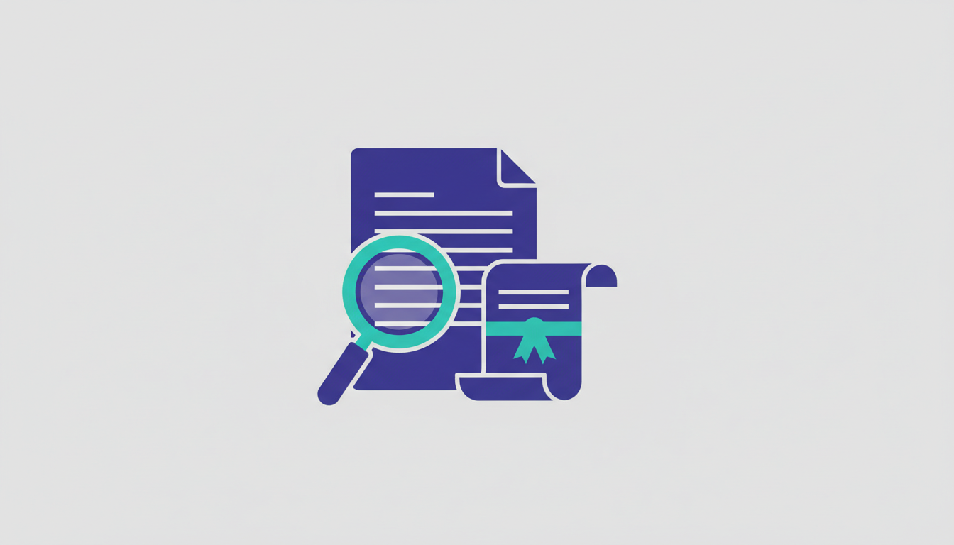 Document with a magnifying glass representing procurement process