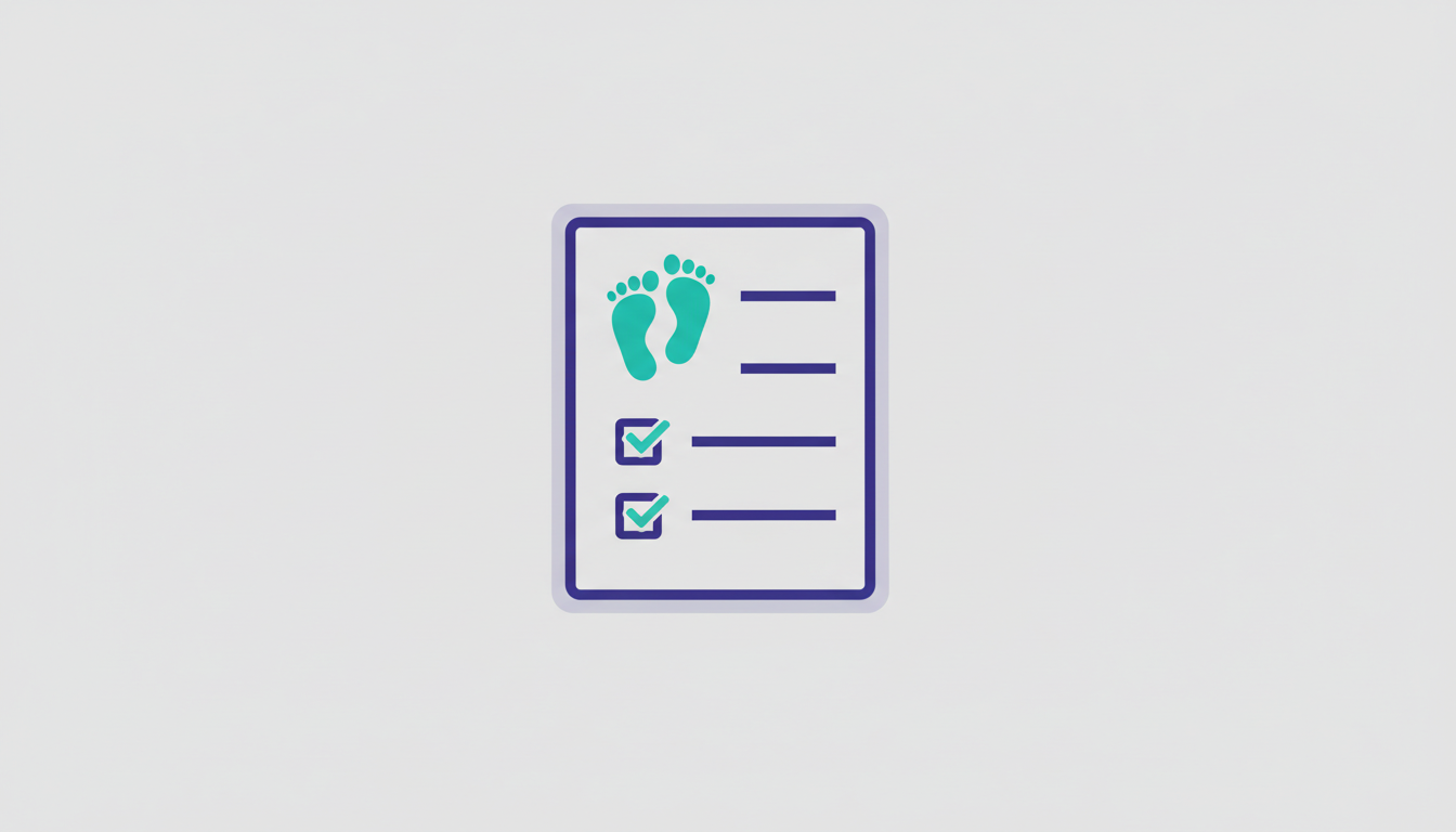 Document with carbon footprint icon and checklist for procurement