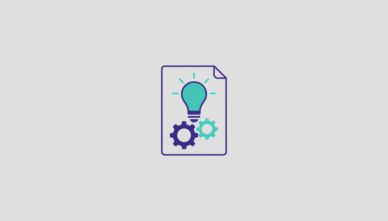 Illustration of an RFP document with a light bulb and gears