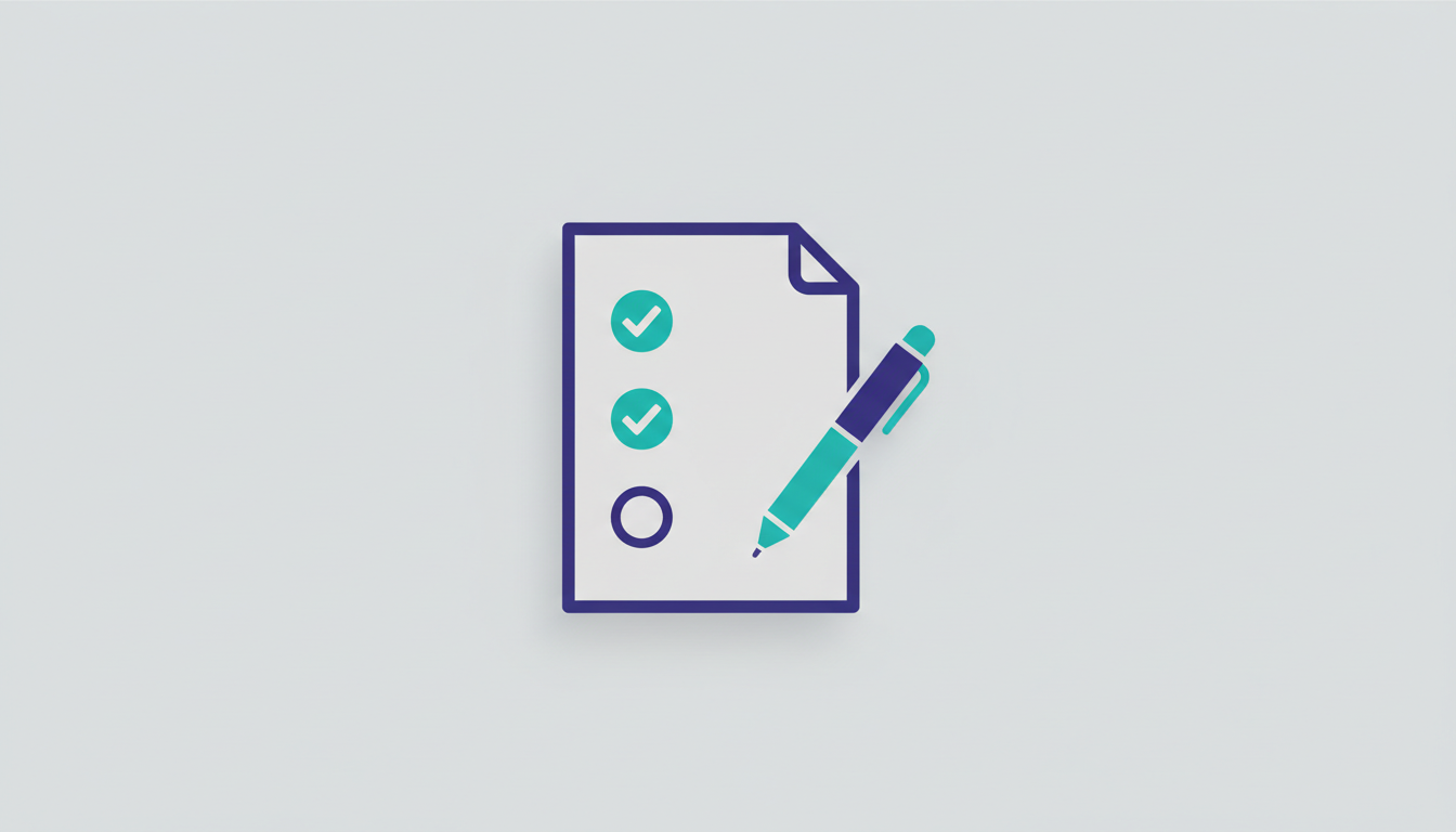 Document with checklist and pen representing RFP process