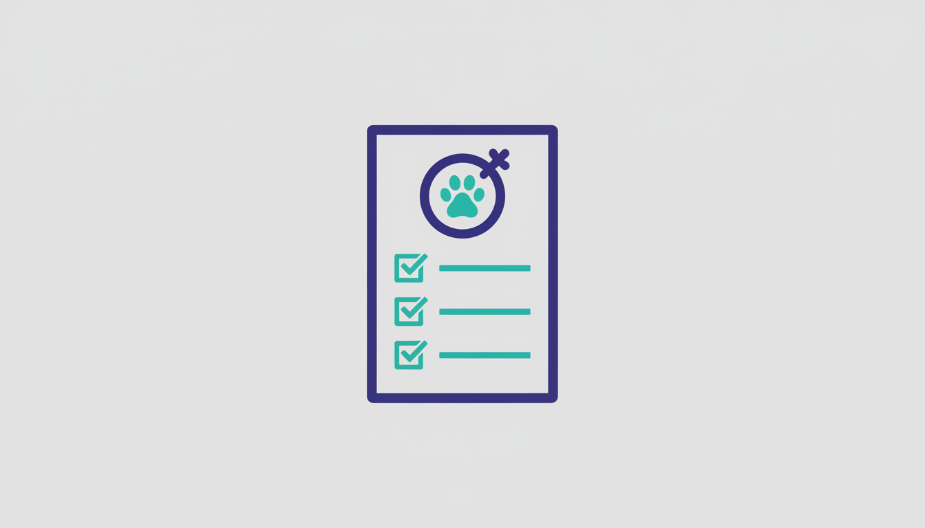 Document with spay and neuter symbol and checklist for RFP